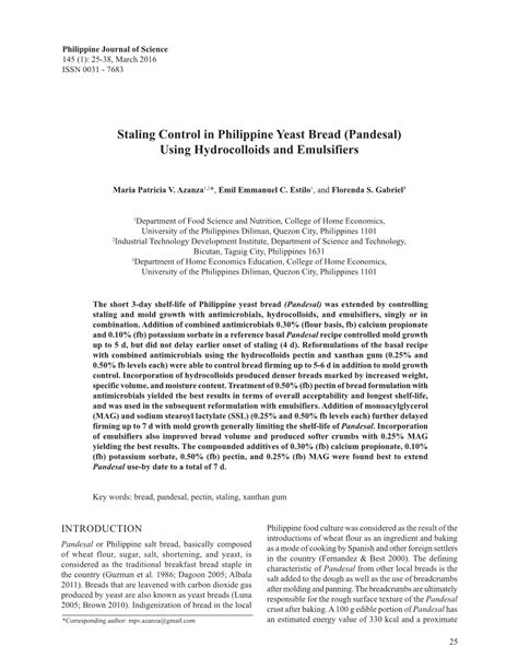 molds in bread in tagalog|Staling Control in Philippine Yeast Bread (Pandesal) Using .